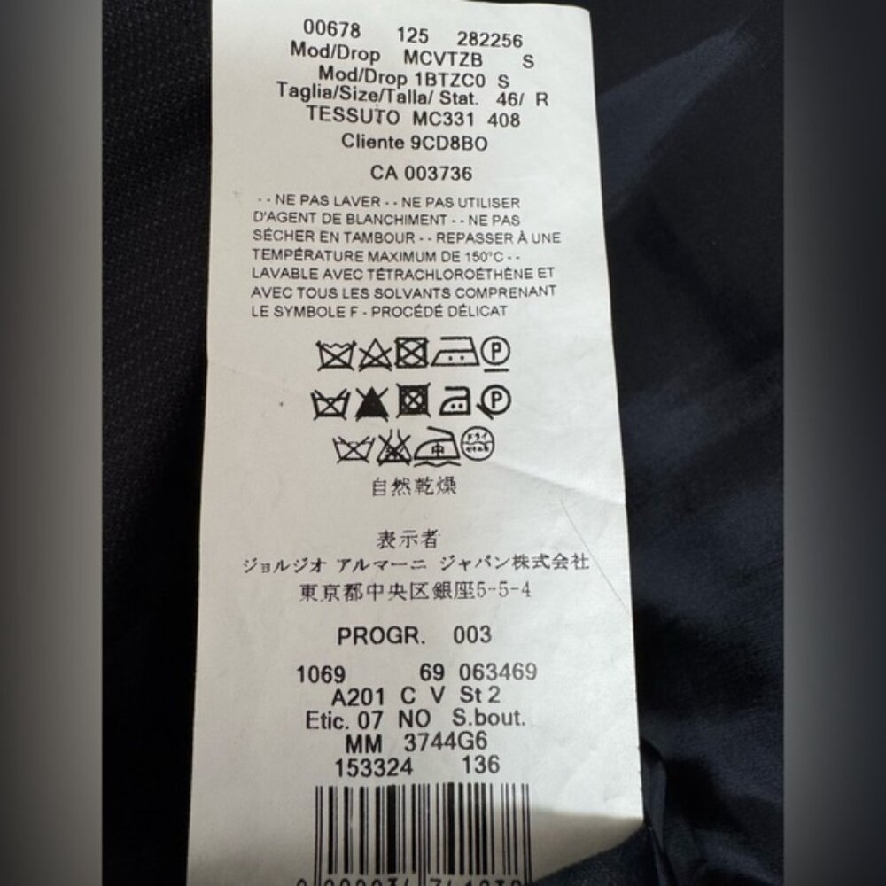 Armani Traditional Stylish Classic Navy Men 42R 36x30 2 Piece Suit Grad Prom - Picture 6 of 8